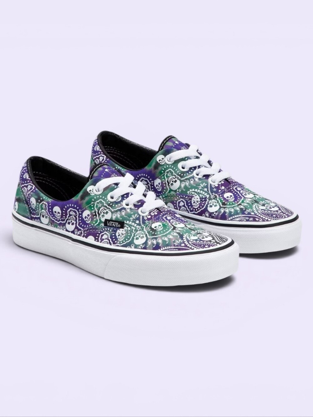 Vans 44 DX Era Purple & Green 'Bandana Tie Dye Skull' Shoes, NIB, Men 9, W 10.5